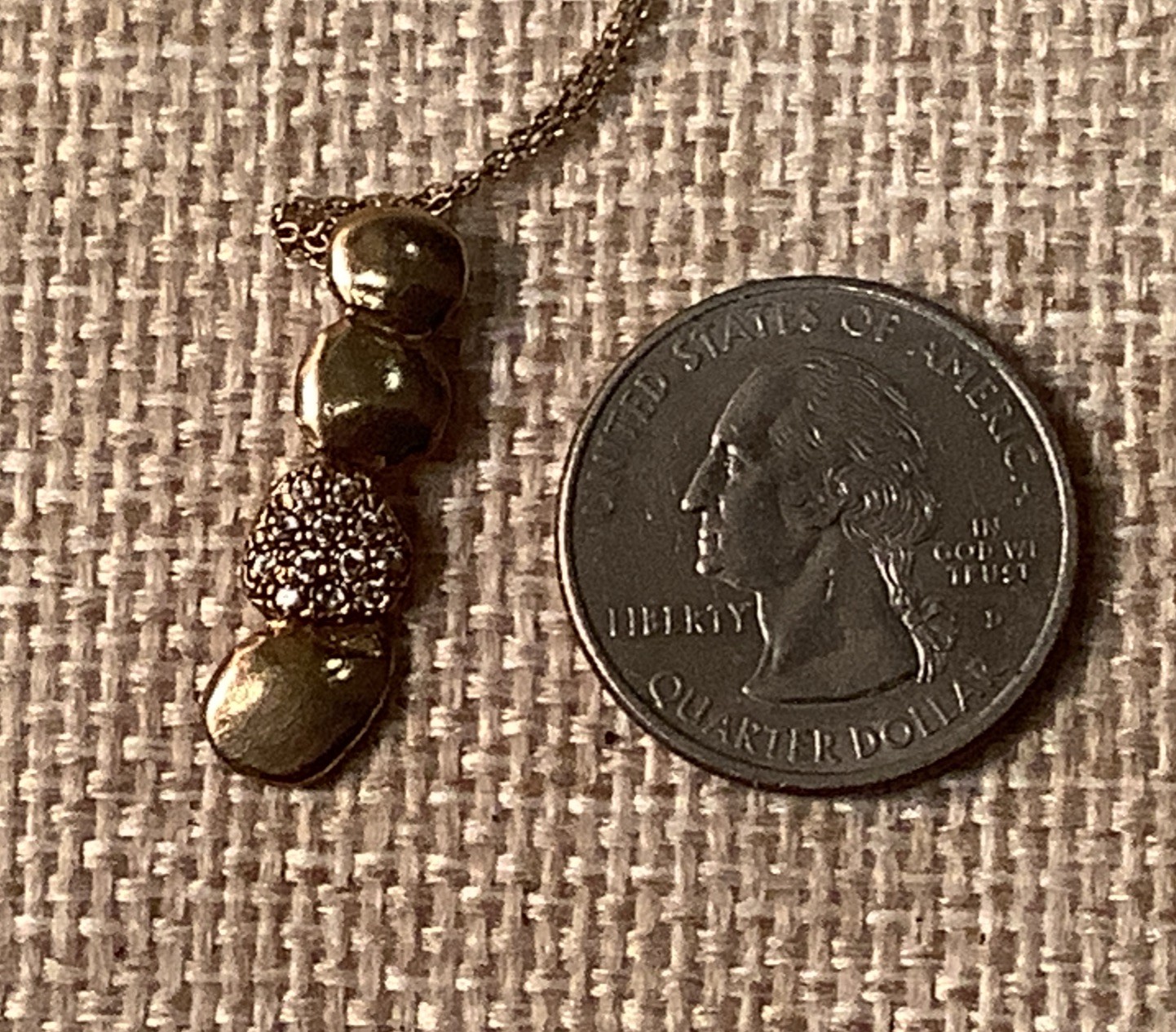 Silpada Gold Over Sterling Silver Pendant CZ Sparkles On 16-18” Chain Israel