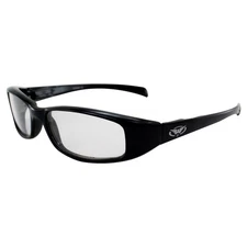 Global Vision Eyewear New Attitude Motorcycle Glasses Black Frame w/ Clear Lens