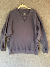 Aerie Waffle Knit Sweatshirt Medium M Blue Gray Oversized Crewneck Pullover Cozy