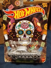 Hot Wheels Day of the Dead '71 Maverick Grabber 1:64 Diecast - Black/White