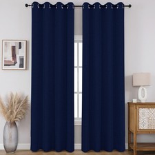 CUCRAF 100 Blackout Window Curtains 96 inches Long 2 Panels Set, Faux Linen ...