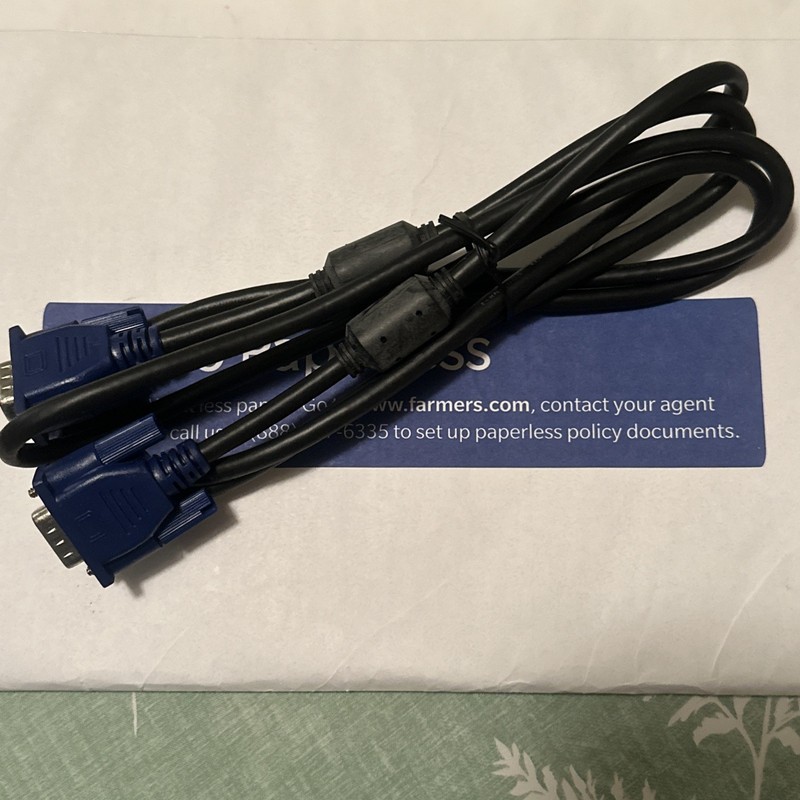 VGA Monitor Cable 15-Pin RM8 Black 389G0728CAA01K