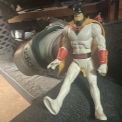 Space Ghost Plastic Action Figure w/ Yellow Cape - White/Red/Black