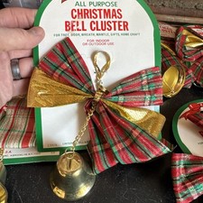 Christmas Bell Cluster Bows Lot of 11 NOS Vintage Made In USA
