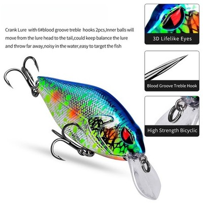 8,3cm Crank Bait Köder 14,9g ABS Konstruktion mit 3D Augen und Schwanz Aktion