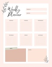 Weekly Planner Template Custom Download For Print Image Digital