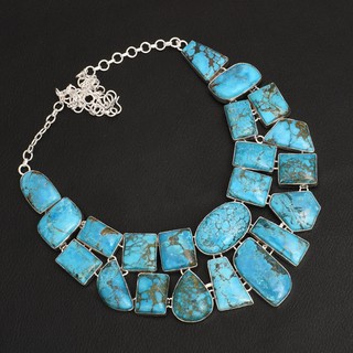 Turquoise Gemstone Handmade Big Necklace Jewelry For Women 135 Gms LBN 8233