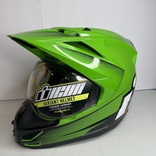 Icon Variant Double Stack Motorcycle Helmet With Visor Xs Green Brand New