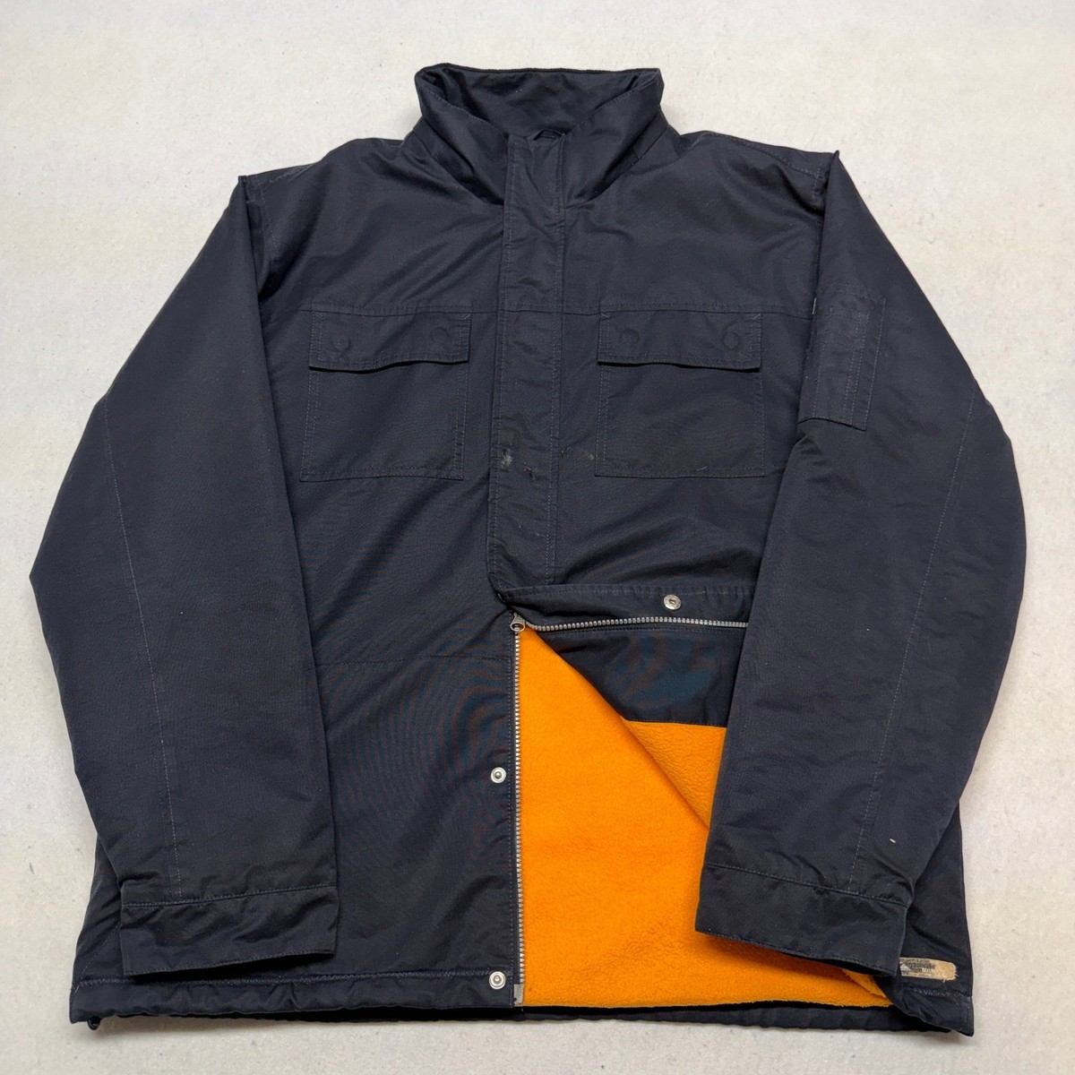 Vintage Quiksilver Utility Jacket XL Mens Black Orange Fleece 