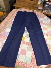 NWT 70's Sears 100 Polyester Navy Blue Elastic Woman  s Pants 18  sz 12 /31x30