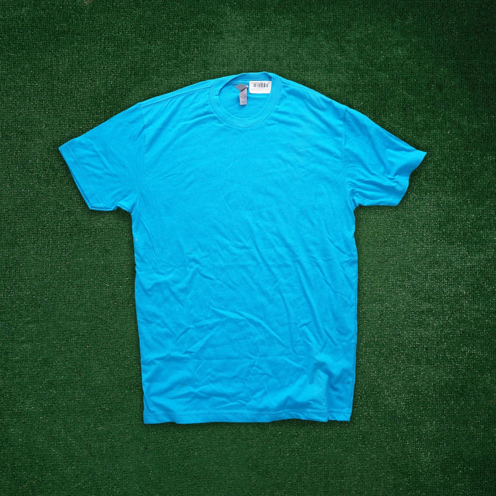 Мужская футболка премиум-класса с круглым вырезом из трехслойной ткани следующего уровня бирюзового цвета 2090₽