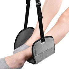 Premium Memory Foam Airplane Footrest - Portable Travel Leg Support Hammock