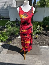 Vintage Two-piece Tropical Tank Style Top with Wrap Skirt Size Medium USA