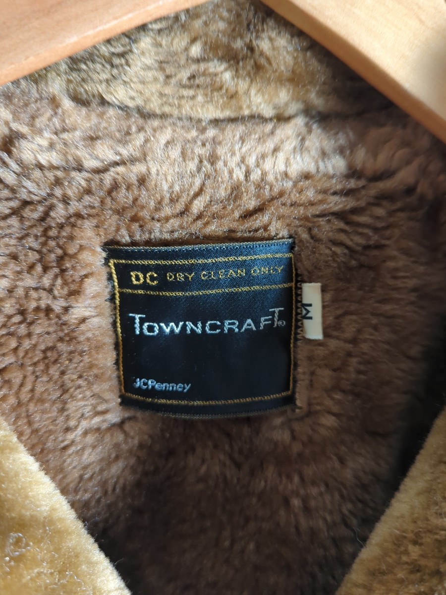 Vintage 60s Towncraft Penneys Corduroy Fur Lined Button Coat