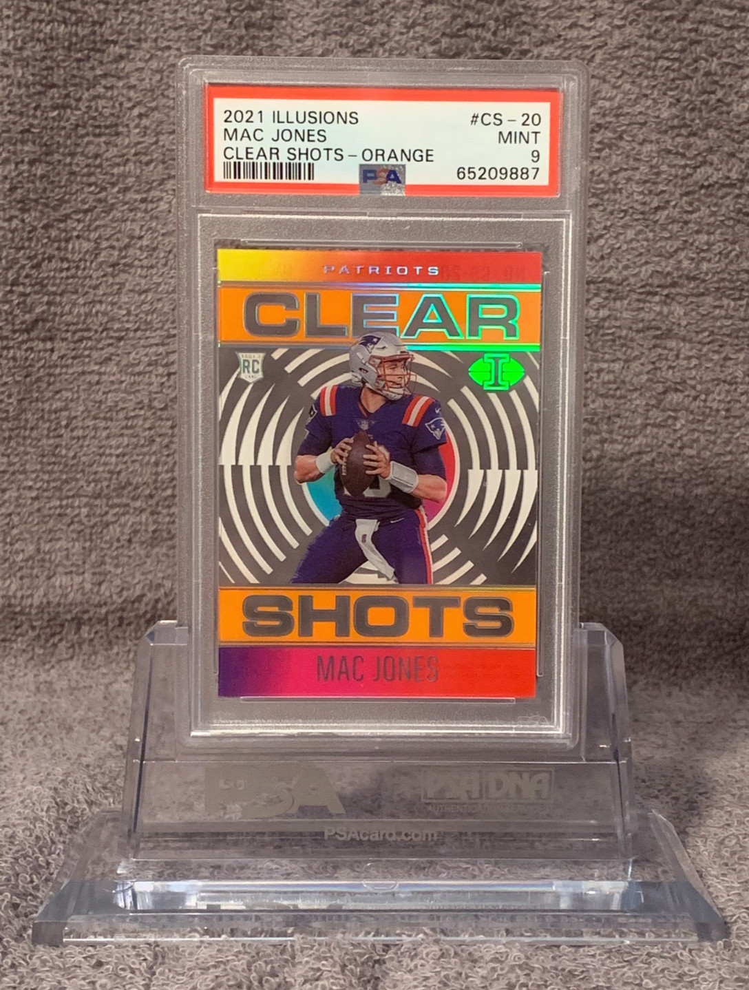 Mac Jones Panini Illusions Clear Shots #CS20 Orange
