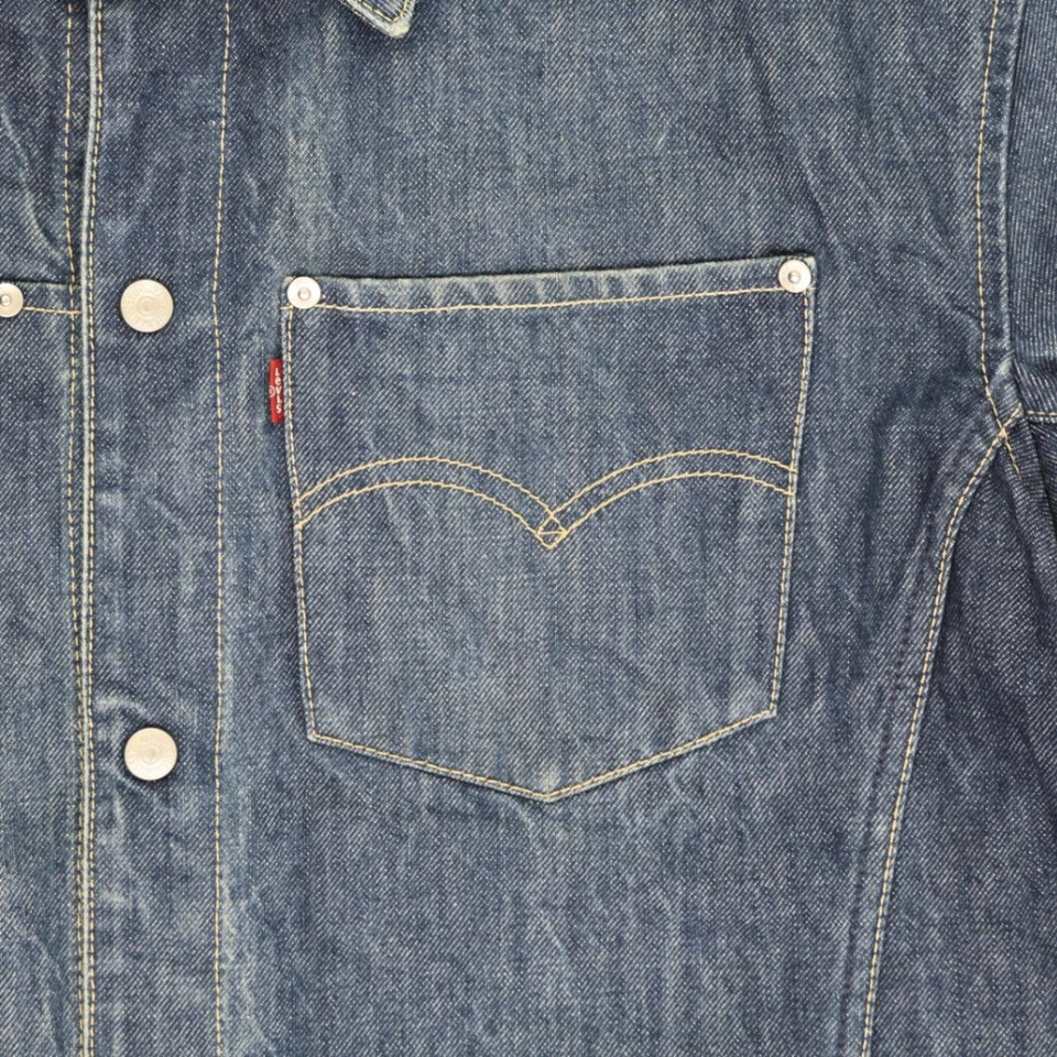 VTG Levi's Engineered Jeans Denim Jacket Medium M Blue Trucker Ergonomic Twisted, photo 4 of 5