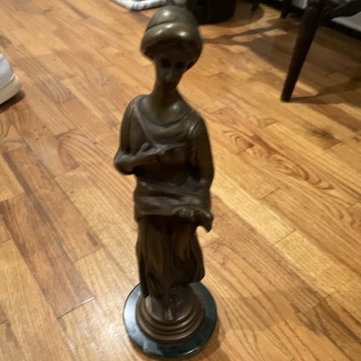 Bronze Metal Woman Statue. Antique Bronze Finish. Figurine Sculpture