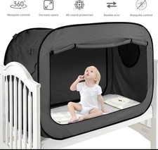 Poray Pop Up Baby Bed Tent Privacy Tent for Toddler Sleeping with 2 Zipper Do...