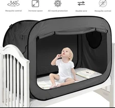 Poray Pop Up Baby Bed Tent Privacy Tent for Toddler Sleeping with 2 Zipper Do...