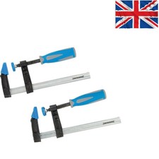 2pce F-Clamp Set 150 x 50 mm - Soft-Grip for Woodwork Safety