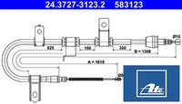 ATE 24.3727-3123.2 Seilzug FüR Feststellbremse Handbremsseil Bremsseil