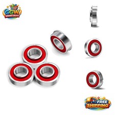 4 Pcs Flanged Ball Bearings - Durable Carbon Steel for Smooth Wheel Replacement