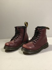 Dr. Martens 1460T Ox Blood Red Leather Lace Up Side Zip Boots Toddler Size 8 US