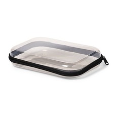 Gray Hard Shell Zipper Pencil Case Portable School Stationery Storage Bag