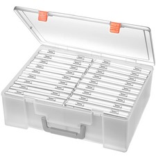 Photo Storage Box 4x6, 18 Inner Extra Large Organizer 18 Boxes, Clear