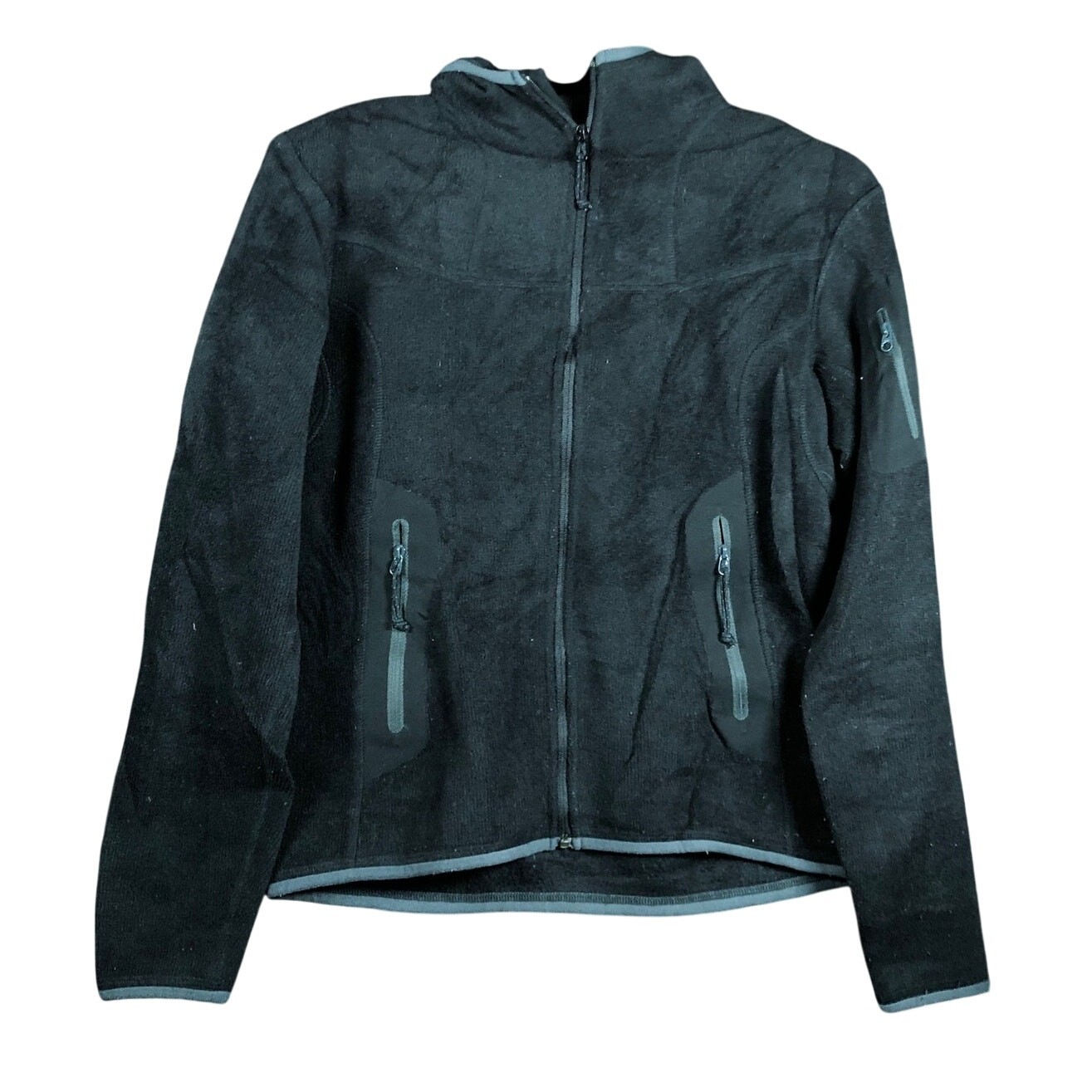 Arc'teryx Giacca Donna Nera Covert Cappuccio Zip Tasche Pile Maniche Lunghe S