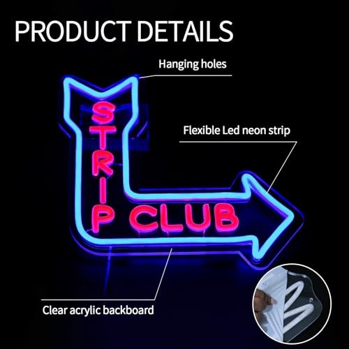 Strip Club Neon Sign for Wall Decor Dimmable Letters Led Lights Strip club - Bild 7 von 8