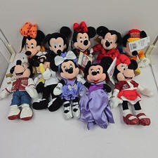 Disney Store Bean Bag Plush Lot of 10 Mickey and Minnie Mouse Princess Pajamas