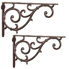 Regalwinkel Regalstützen Regalträger Eisen Jugendstil 17 x 27 cm Antik Nostalgie