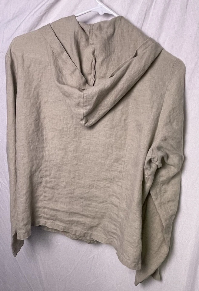 Maurice’s Linen Shirt With Hood Zipper Jacket Women’s Large - Image 3 of 4
