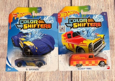 Hot Wheels Color Shifters Set Of 2 - El Superfasto &  55 Chevy Panel