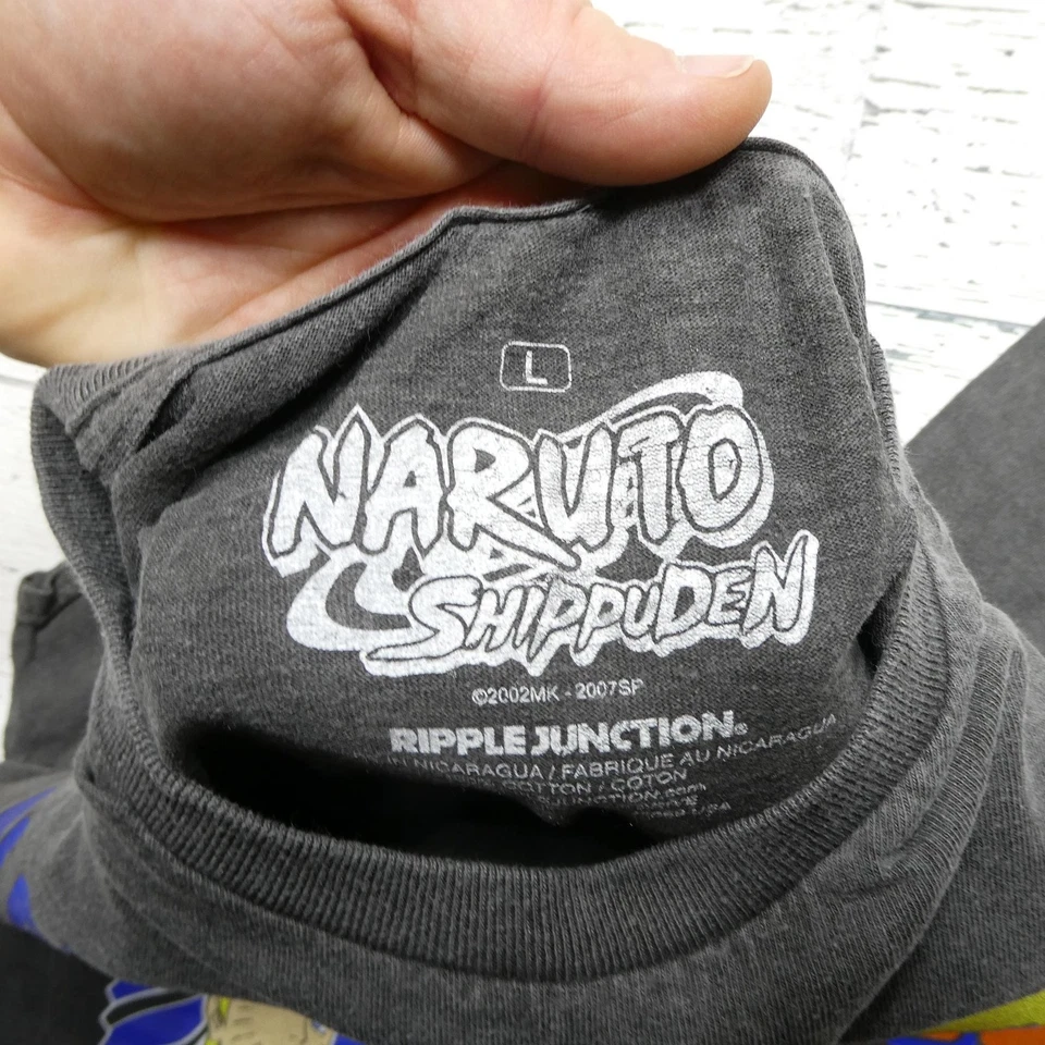 Naruto Shippuden Shirt Mens Large Black Ripple Junction Anime Graphic Tee - image 3 of 4