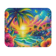 Vibrant Tropical Sunset Mouse Pad - Colorful Gaming Accessory, Desk Pad