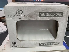 American Olean Ceramic Tub Soap Dish * White * Thinset Wall Mount*Free Shipping*