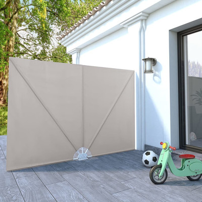 Seitenmarkise Creme 240x160 cm Polyester Stahl faltbar UV Wetterfest Sichtschutz
