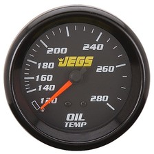 JEGS Oil Temperature Gauge, 2 5/8 in. Mechanical 120-280 degrees F with Black