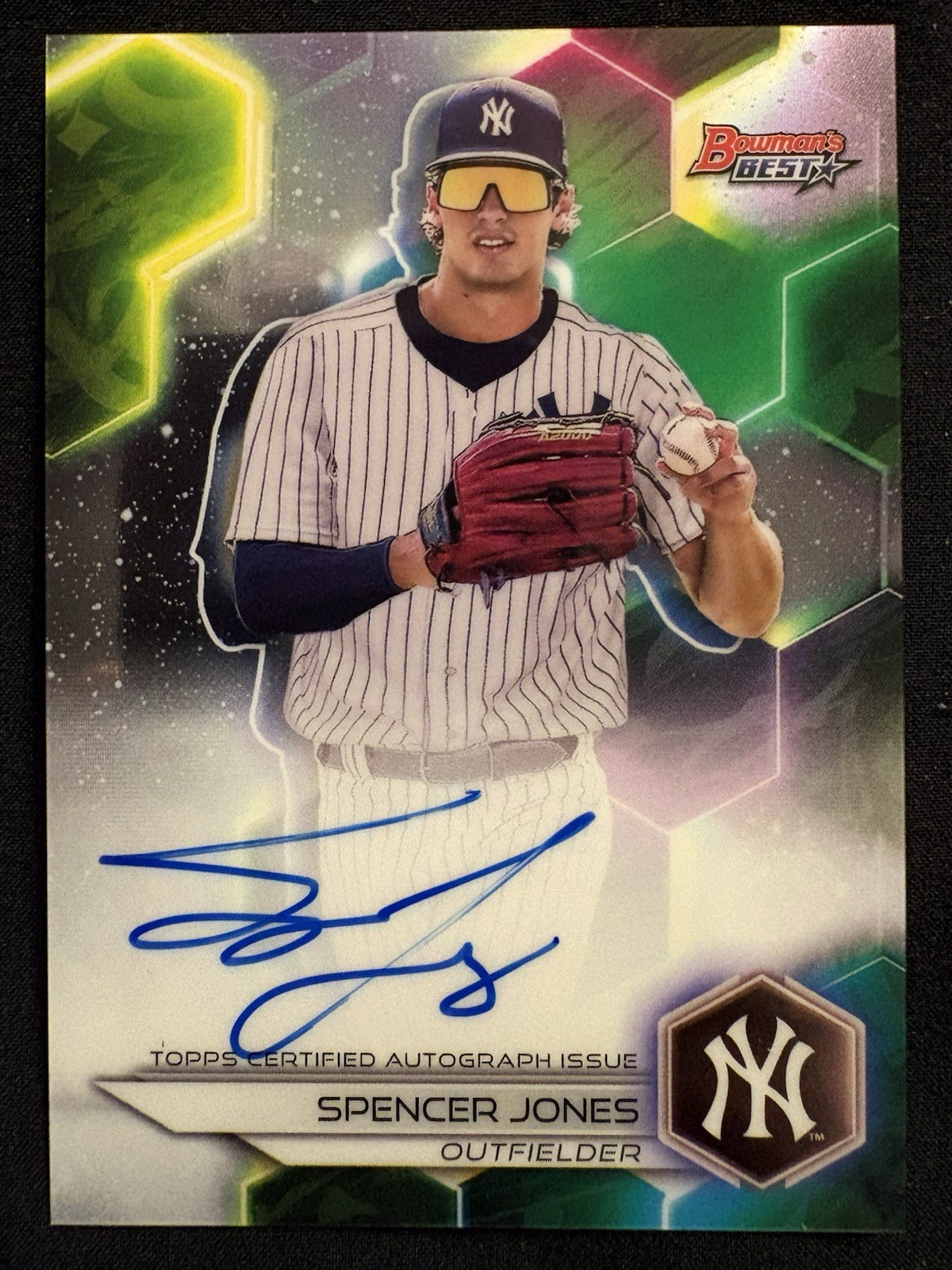 SPENCER JONES 2023 BOWMAN’S BEST OF 2023 RC ROOKIE ON CARD AUTO NEW YORK YANKEES