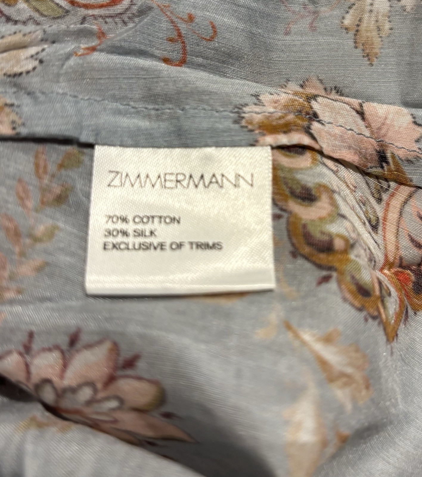 ZIMMERMANN Pavilion Off Shoulder Floral Top Silk Blend Size 1 (AU 10 US 6)
