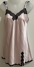 Victoria's Secret Pink Label Adj Straps Chemise Pink Black Lace Trim S/P — photo 1