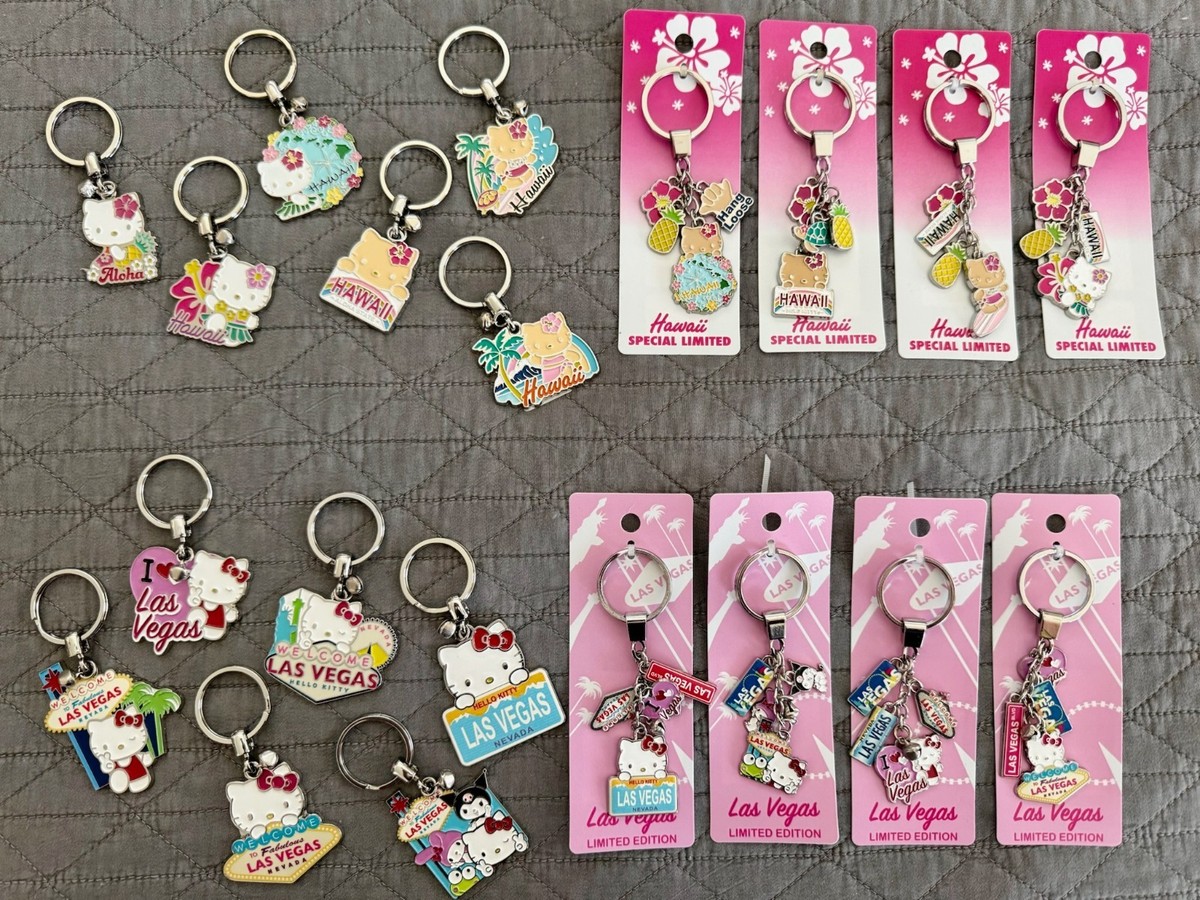 Sanrio Hello Kitty ABC Store Hawaii Las Vegas Keychain Bundle of
