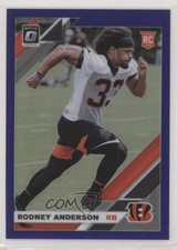 2019 Panini Donruss Optic Rookies Purple Prizm 24/50 Rodney Anderson #134 0e3