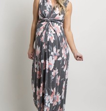 Pink Blush Floral Maternity Maxi Dress