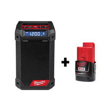 M12 12-Volt Lithium-Ion Cordless Bluetooth/Am/Fm Jobsite Radio with Charger with