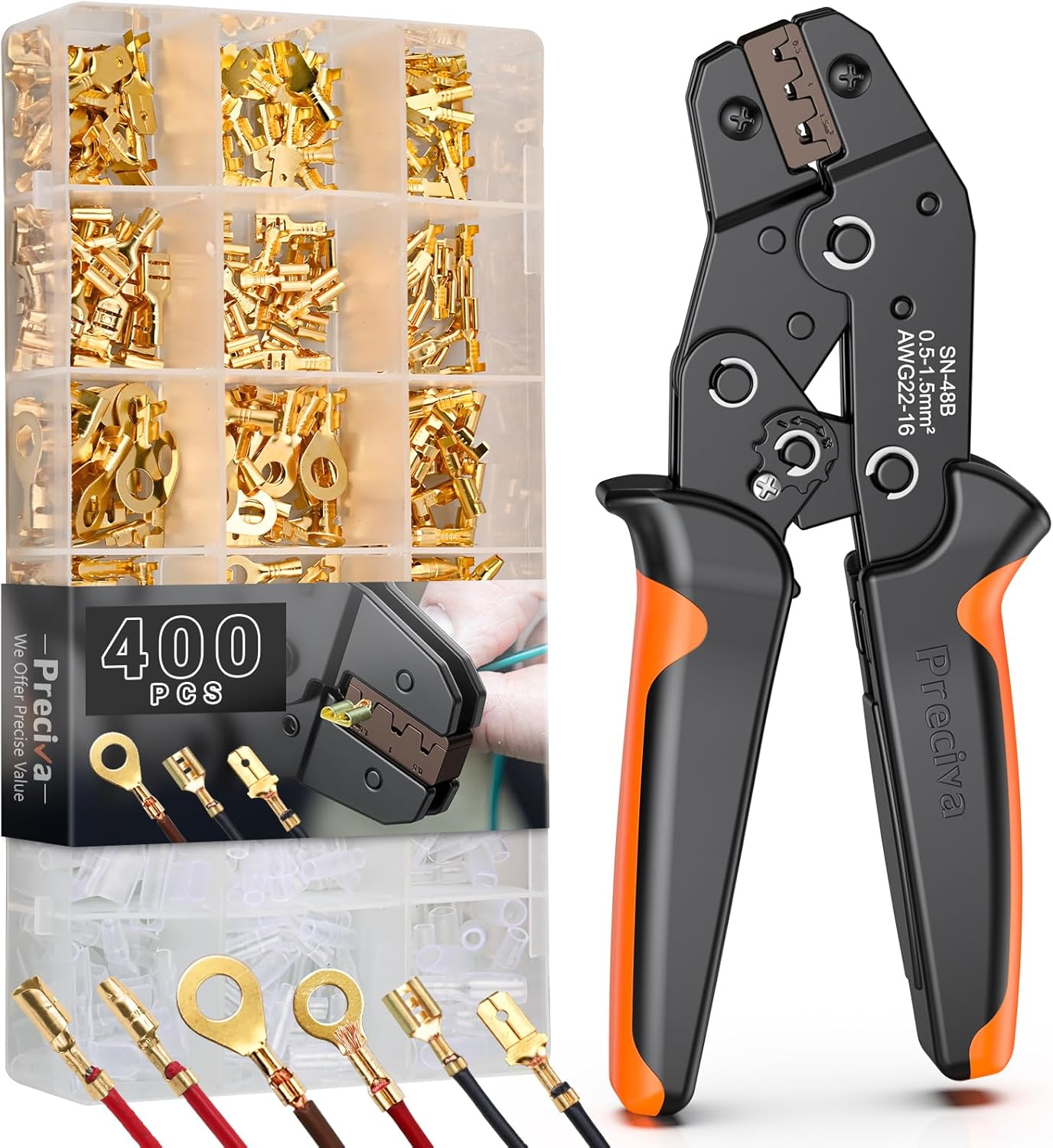 Crimping Tool Set for Spade Connector, 0.5-1.5Mm²/22-16 AWG Wire Crimping Tool w