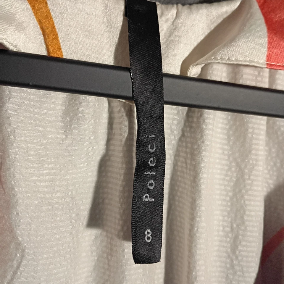 Vestido asimétrico para mujer Poleci multicolor seda abstracto hasta la rodilla talla 8 Foto 2 de 4