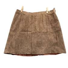 Vintage Villager Genuine Leather Skirt Women 22W Western Corpcore 70s Y2k Office